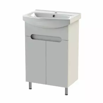 Тумба с раковиной Orange Topline-Rio TR55-01C 55 см, напольная, белая глянцевая