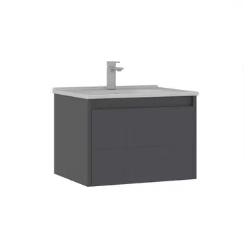 Тумба с раковиной ORKA Likya 65 см 5002493 подвесная, антрацит матовый
