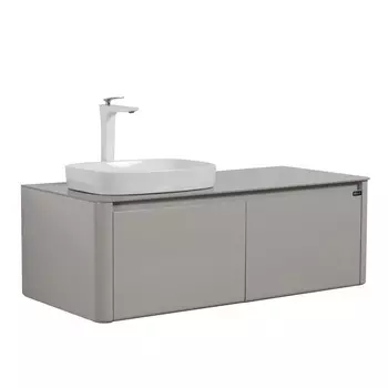 Тумба с раковиной подвесная Black&White 120 см U915.1200L серая, левая