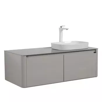 Тумба с раковиной подвесная Black&White 120 см U915.1200R серая, правая