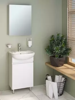 Мебель для ванной комнаты Runo Лада 40 см напольная, белая
