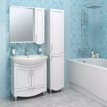 Мебель для ванной комнаты Runo Неаполь 76 см напольная, белая