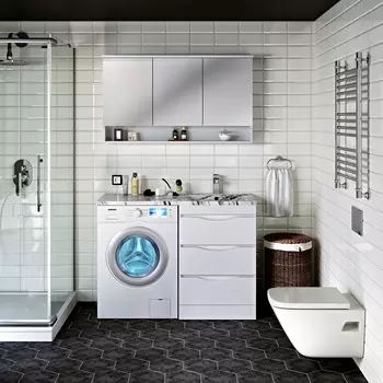 Мебель для ванной комнаты Runo Орион 120 см напольная, белая