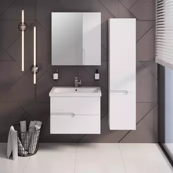 Мебель для ванной комнаты Runo Стокгольм 70 см подвесная, белая