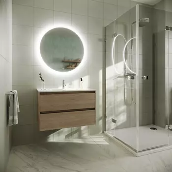 Тумба с раковиной Sancos Cento 79 см подвесная, карпатская ель