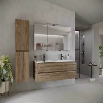 Тумба с раковиной Sancos Libra LB120-2ECH 119 см подвесная, дуб чарльстон