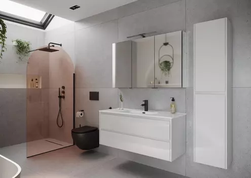 Тумба с раковиной Sancos Libra LB120-1W 119 см подвесная, белая