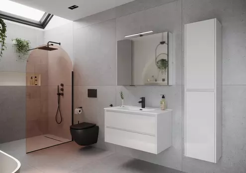 Тумба с раковиной Sancos Libra LB90W 89 см подвесная, белая