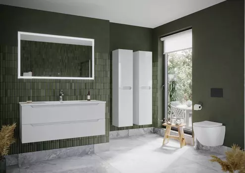 Тумба с раковиной Sancos Norma 2.0 NR2.0120-1W 119 см подвесная, белая