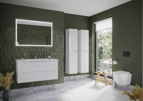 Тумба с раковиной Sancos Norma 2.0 NR2.0100W 99 см подвесная, белая