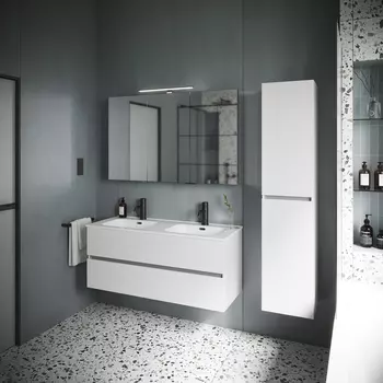 Тумба с раковиной Sancos Urban UR120-2W 119 см подвесная, белая