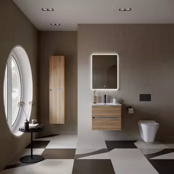 Тумба с раковиной Sancos Urban UR60EG 59 см подвесная, дуб галифакс натуральный