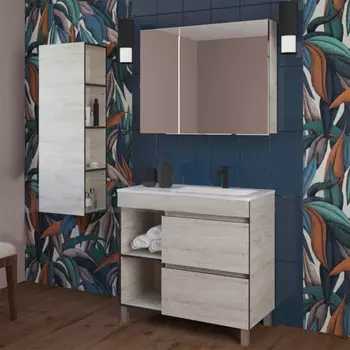 Тумба с раковиной Style Line Берлин 90 см напольная, бежевая