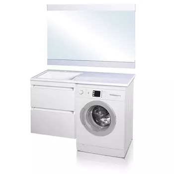 Тумба с раковиной Style Line Даллас 115 см напольная, белая