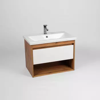 Тумба с раковиной Viant Бостон 60 см дуб, с ящиком