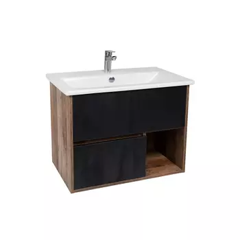 Тумба с раковиной Viant Люксембург 60 см дуб, черный