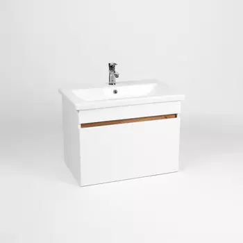 Тумба с раковиной Viant Мальта 60 см дуб, 1 ящик