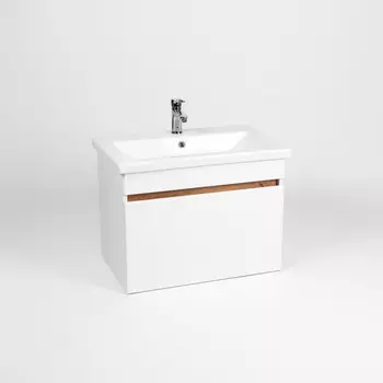 Тумба с раковиной Viant Мальта 80 см дуб, 1 ящик