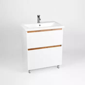 Тумба с раковиной Viant Мальта 80 см напольная, дуб