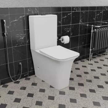 Унитаз-компакт CeramaLux 1222A с сиденьем микролифт, белый