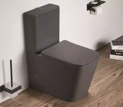 Унитаз-компакт CeramaLux 2170AXMDH с сиденьем микролифт, серый матовый