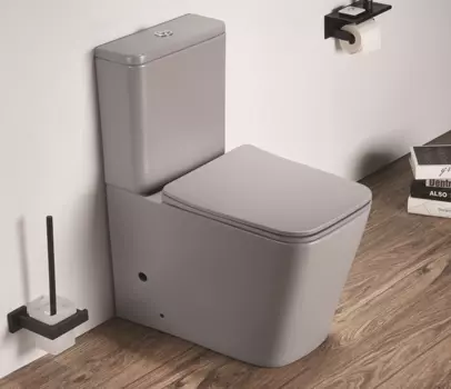 Унитаз-компакт CeramaLux 2170AXMH с сиденьем микролифт, светло-серый матовый