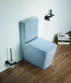 Унитаз-компакт CeramaLux 2170AXMHL с сиденьем микролифт, голубой матовый