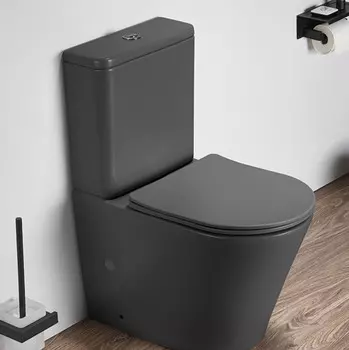 Унитаз-компакт CeramaLux 2179XMDH с сиденьем микролифт, серый матовый