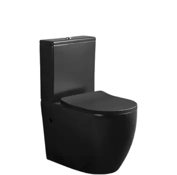 Унитаз-компакт Ceruttispa Orlter MB CT9866 безободковый, с сиденьем микролифт, черный матовый