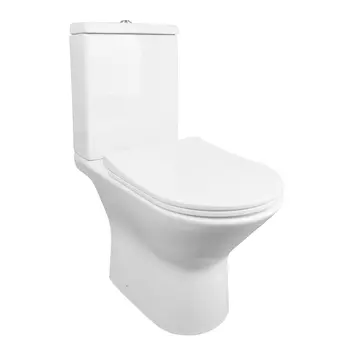 Унитаз-компакт напольный Azario Fretta new AZ-1223 безободковый, с крышкой микролифт, белый