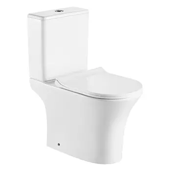 Унитаз-компакт напольный Azario Fretta Round AZ-1038A безободковый, с крышкой микролифт, белый