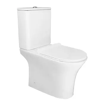 Унитаз-компакт напольный Azario Fretta Round AZ-1217 + AZ-1216 безободковый, с крышкой микролифт, белый