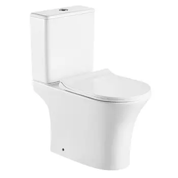 Унитаз-компакт напольный Azario Fretta Round AZ-7121 безободковый, с крышкой микролифт, белый