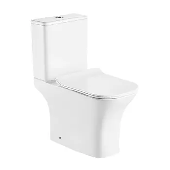 Унитаз-компакт напольный Azario Fretta Square AZ-5121 безободковый, с крышкой микролифт, белый