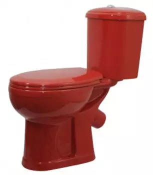 Унитаз-компакт Оскольская керамика Дора-Антивсплеск красный с крышкой