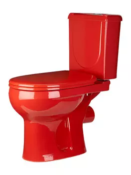 Унитаз-компакт Оскольская керамика Ирида 40360110402 красный, с крышкой