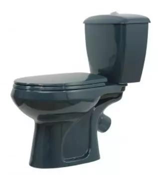 Унитаз-компакт Оскольская керамика Элисса зеленый с крышкой, косой выпуск