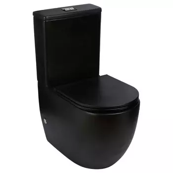 Унитаз-компакт WeltWasser WW MERZBACH 011 MT-BL безободковый, с сиденьем микролифт, черный матовый