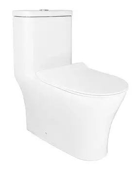 Унитаз-моноблок напольный Azario Safi AZ-0852 безободковый, с крышкой микролифт, белый