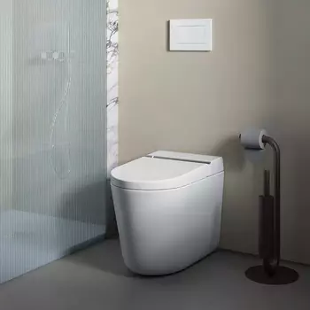 Унитаз напольный Artceram Hype KHYV002 01 00 с крышкой биде и пультом управления, покрытие Saniglaze