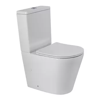 Унитаз напольный BelBagno Flay-r BB2149CP-TOR/SC безободковый, с крышкой микролифт, белый