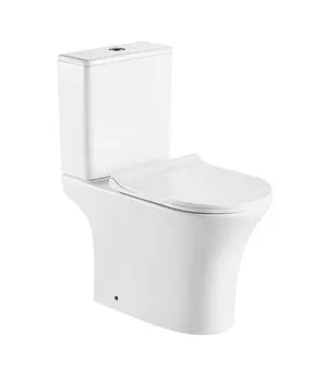 Унитаз напольный безободковый Azario AZ-1217A 34 см, с крышкой микролифт, белый