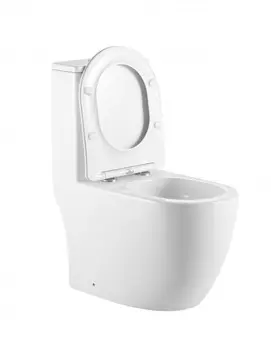 Унитаз напольный CeramaLux TR2176MN белый, с крышкой микролифт