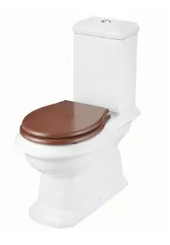 Унитаз-компакт Creo Ceramique Dijon DI1002 с коричневой крышкой микролифт, дерево