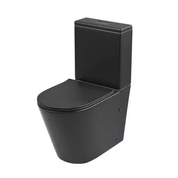 Унитаз напольный Grossman GR-4458BMS безободковый, с сиденьем микролифт, черный матовый