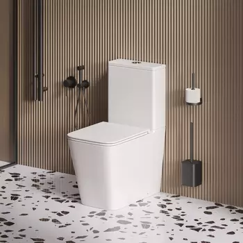 Унитаз напольный Grossman Торнадо GR-4418MSQ безободковый, с крышкой микролифт, белый матовый