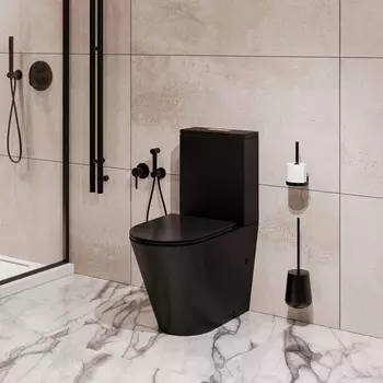 Унитаз напольный Grossman Торнадо GR-4458BMSQ безободковый, с сиденьем микролифт,черный матовый