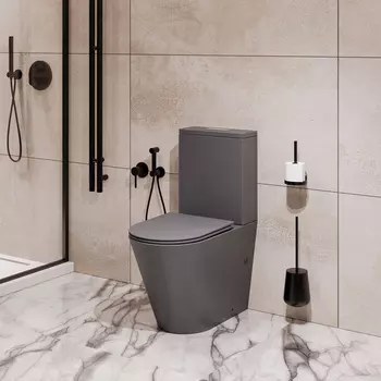 Унитаз напольный Grossman Торнадо GR-4458GMSQ с сиденьем микролифт, серый матовый