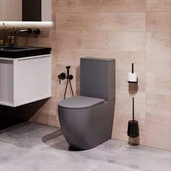 Унитаз напольный Grossman Торнадо GR-4494GMSQ безободковый, с сиденьем микролифт,серый матовый