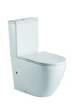 Унитаз напольный Point Сатурн PN42901 безободковый, быстросъемное тонкое сиденье с микролифтом, белый